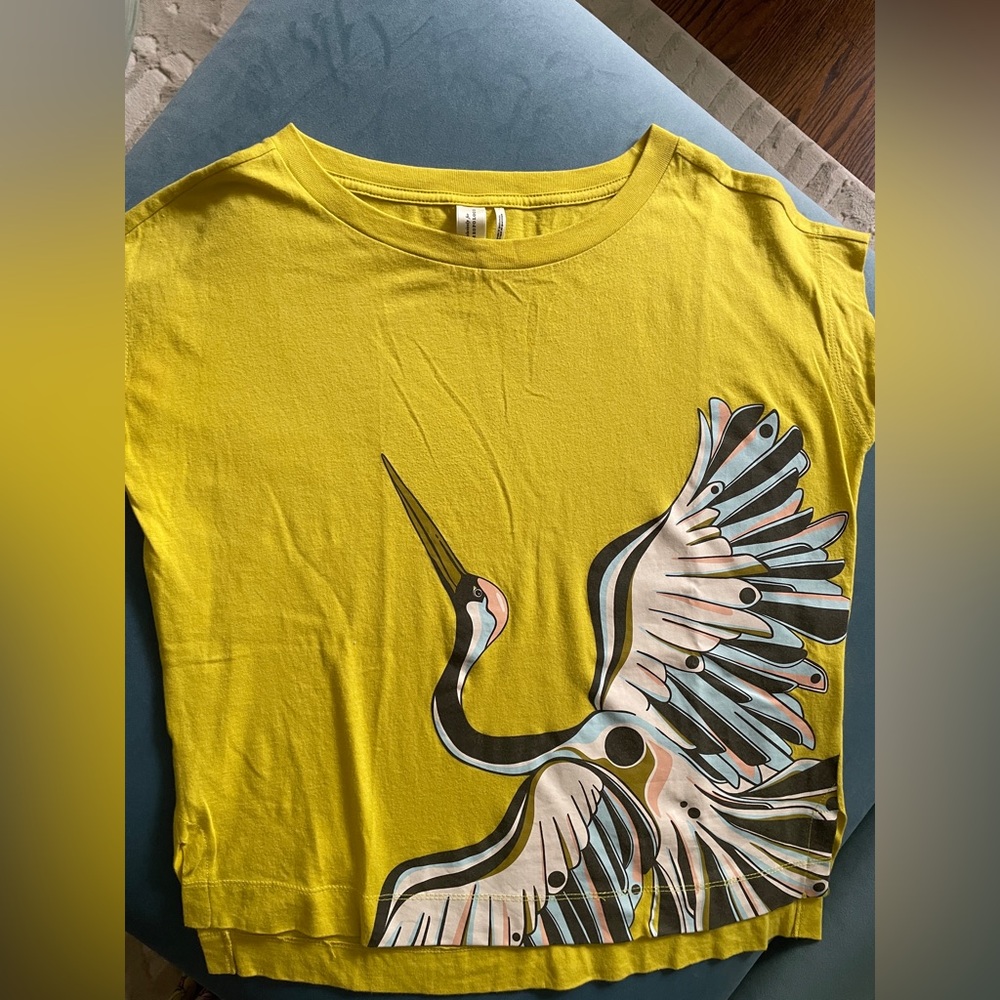 Anthropology Yellow Graphic T-Shirt